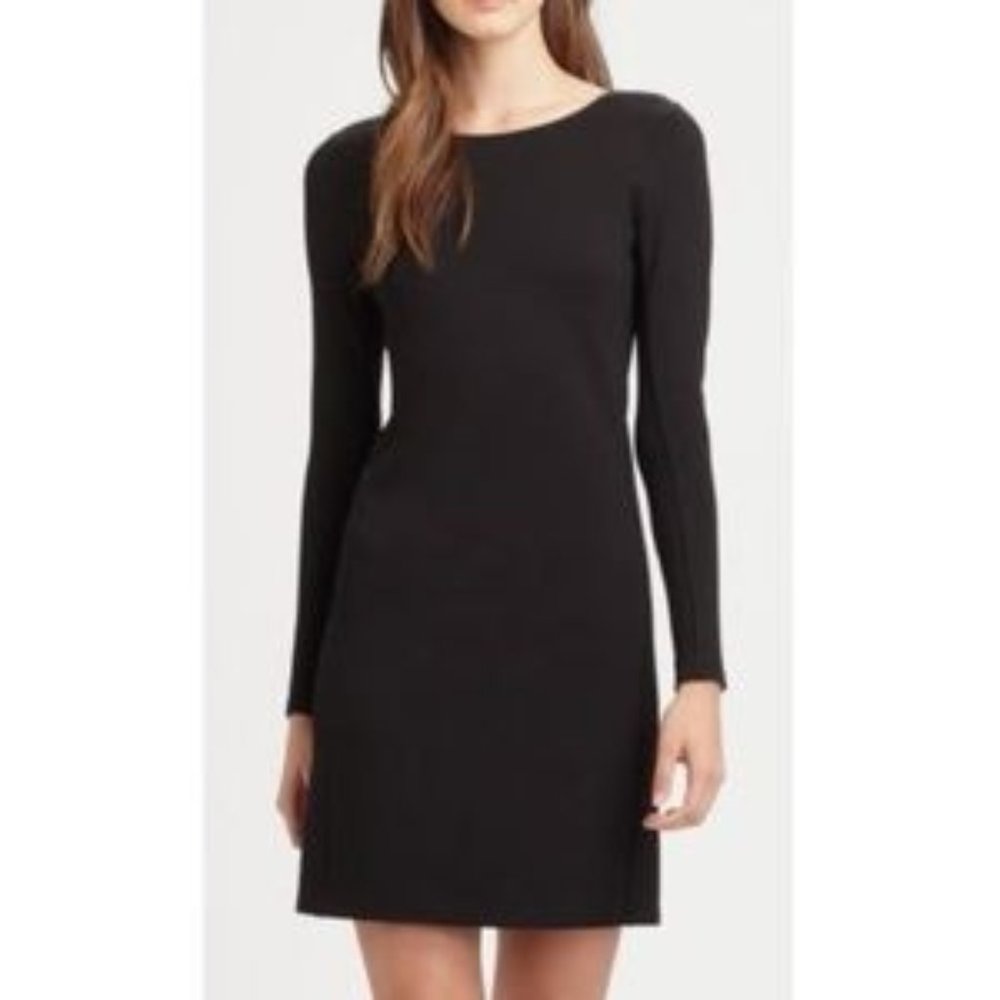 Theory Kallon Long Zip Sleeve Dress (Black)